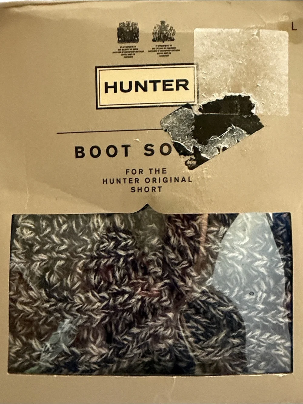 Hunter Men's Boot Socks navy & Gray Heather short sz L